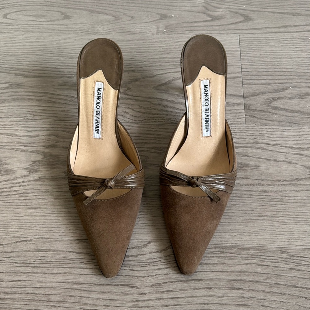 Manolo Blahnik Suede Mules Size 38/8
